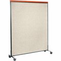 Interion By Global Industrial Interion Mobile Deluxe Office Partition Panel, 60-1/4inW x 100-1/2inH, Tan 695794MTN